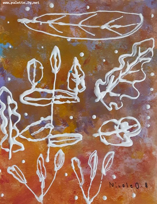 Art Studio PALETTE. Nicole Orta Picture.  Tempera Plants Leaves 