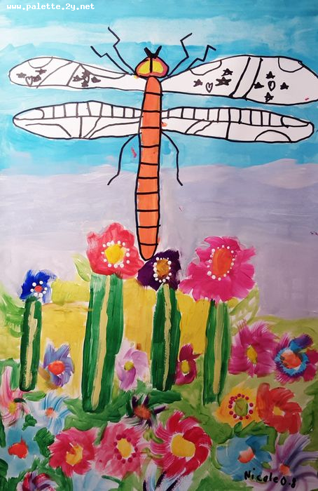 Art Studio PALETTE. Nicole Orta Picture.  Tempera Animals Butterfly 