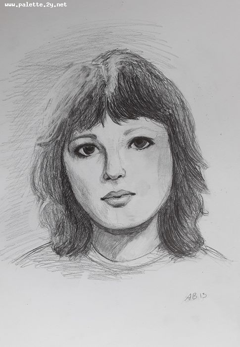 Art Studio PALETTE. Anna Banket Picture.  Pencil People Portrait 