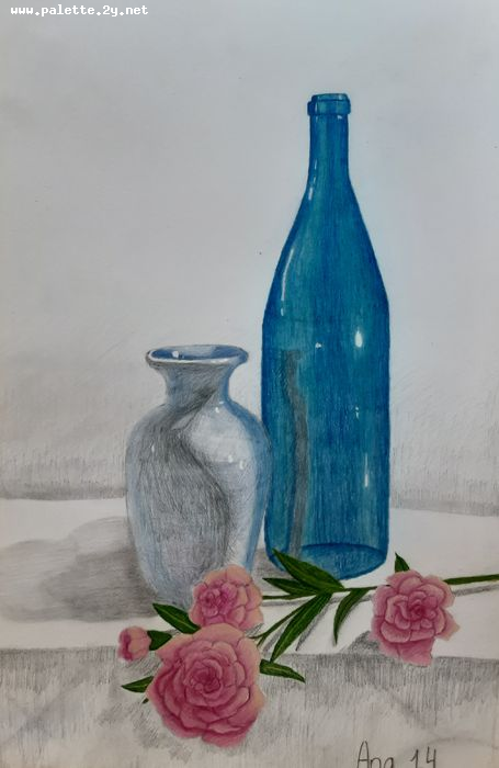 Art Studio PALETTE. Ana Lukashova Picture.  Coloured Pencil Still Life Still Life 