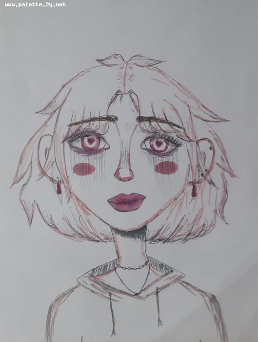 Art Studio PALETTE. Ana Lukashova Picture.  Marker People Selfportrait 