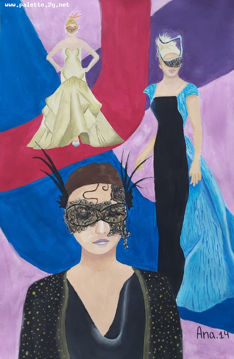 Art Studio PALETTE. Ana Lukashova Picture.  Tempera Design Clothes 