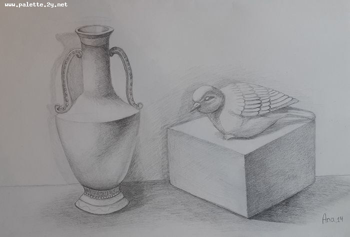 Art Studio PALETTE. Ana Lukashova Picture.  Pencil Still Life Still Life 