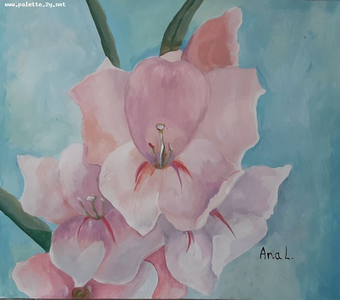 Art Studio PALETTE. Ana Lukashova Picture.  Tempera Plants Flowers 