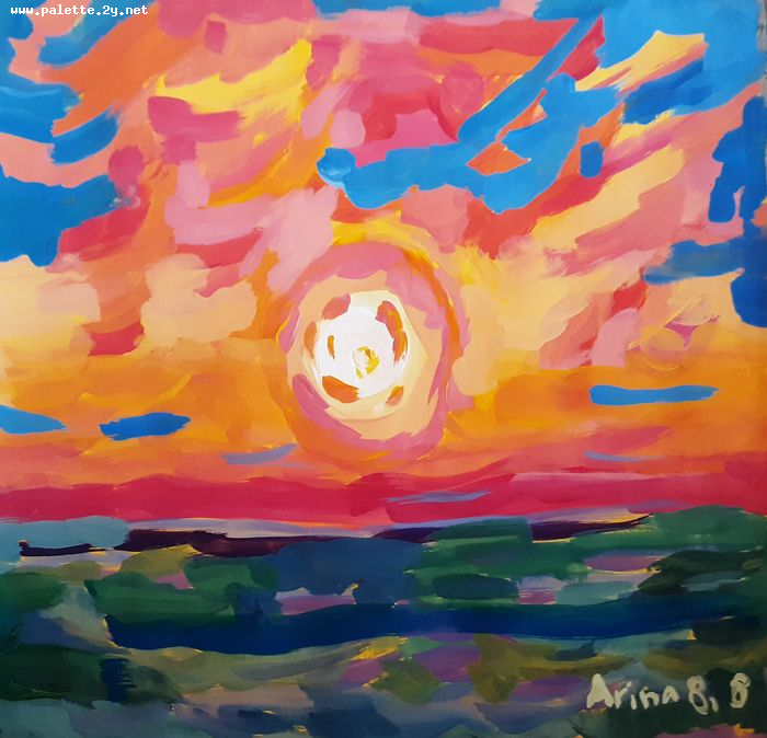 Art Studio PALETTE. Arina Bondarenko Picture.  Tempera   