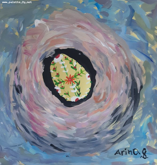 Art Studio PALETTE. Arina Bondarenko Picture.  Tempera Holidays Easter 