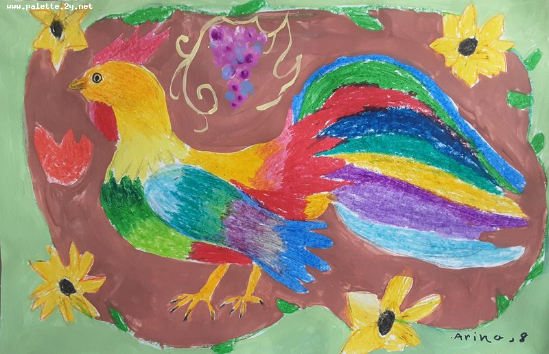 Art Studio PALETTE. Arina Bondarenko Picture.  Mixed Media Animals Birds 