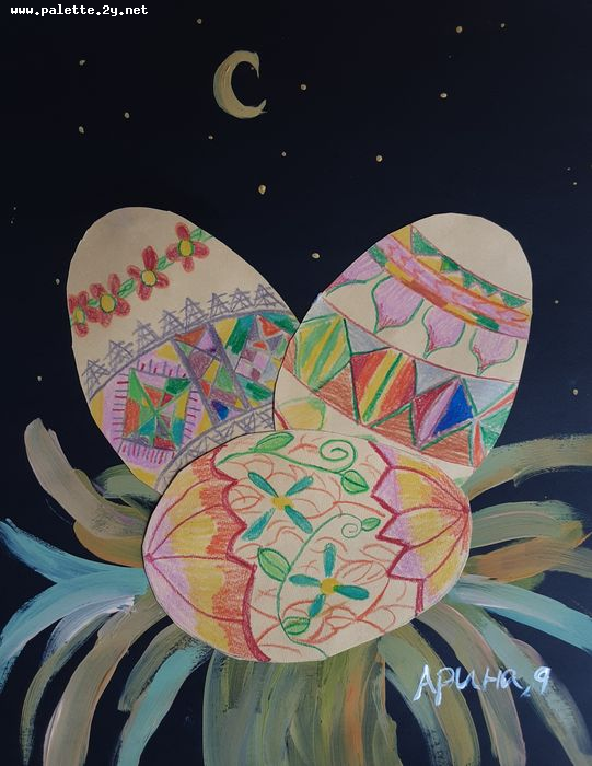 Art Studio PALETTE. Arina Bondarenko Picture.  Mixed Media Holidays Easter 