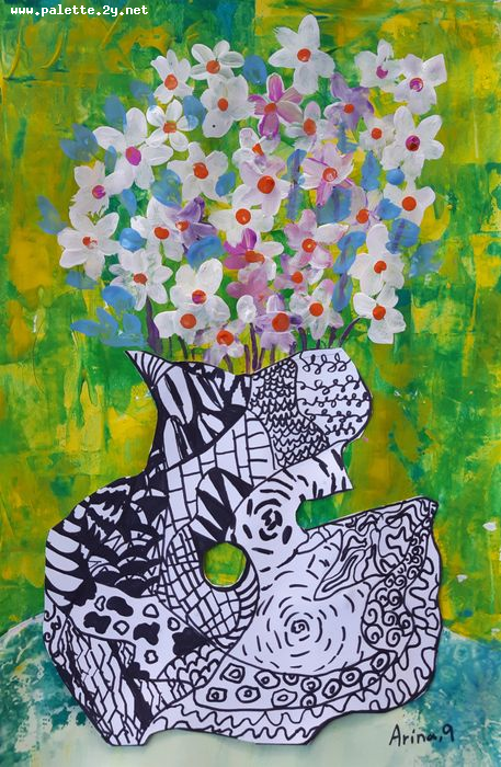 Art Studio PALETTE. Arina Bondarenko Picture.  Mixed Media Still Life Still Life 