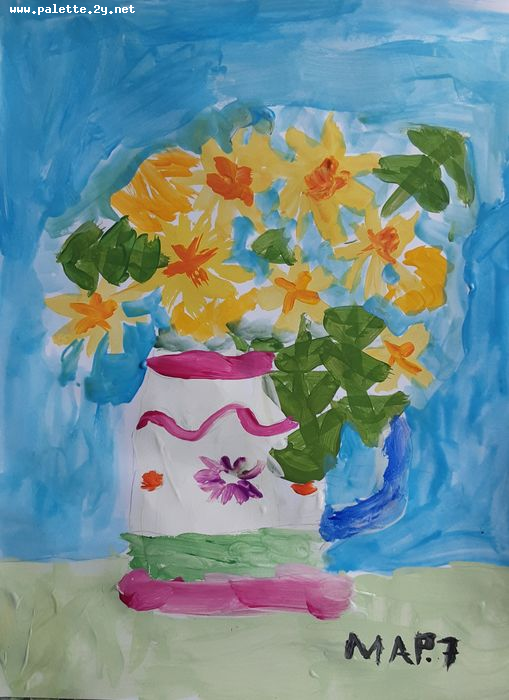 Art Studio PALETTE. Margarita Chsherbachenko Picture.  Tempera Still Life Still Life 