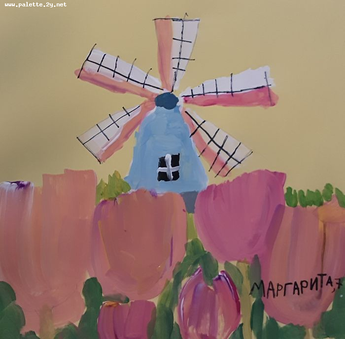 Art Studio PALETTE. Margarita Chsherbachenko Picture.  Tempera Plants Flowers 