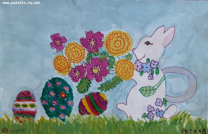 Art Studio PALETTE. Margarita Chsherbachenko Picture.  Marker, Tempera Holidays Easter 