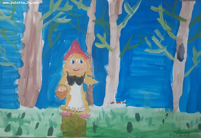 Art Studio PALETTE. Margarita Chsherbachenko Picture.  Tempera Fantasy Fairy Tail 