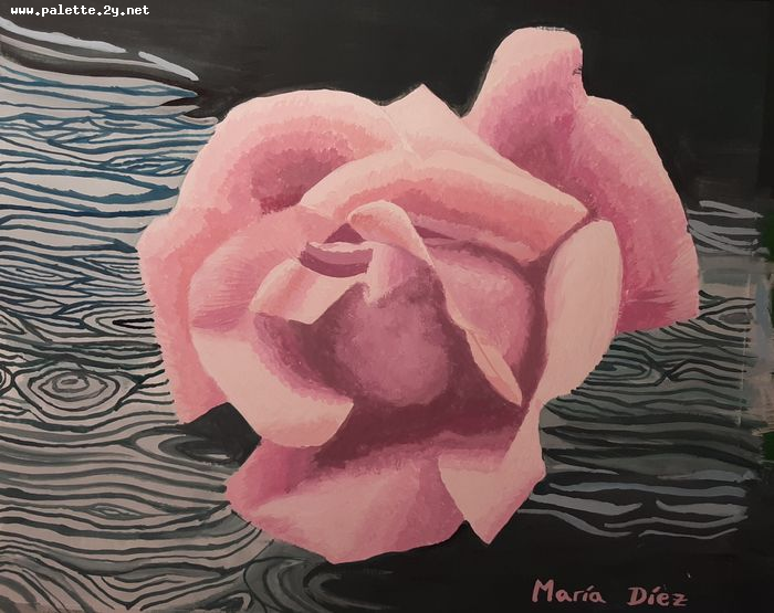 Art Studio PALETTE. Maria Diez Laza Picture.  Tempera Plants Flowers 