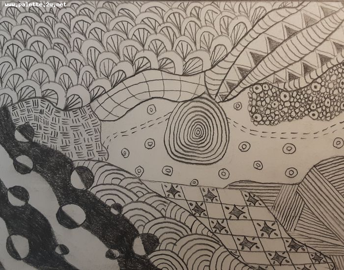 Art Studio PALETTE. Maria Diez Laza Picture.  Pencil Fantasy Zentangle 