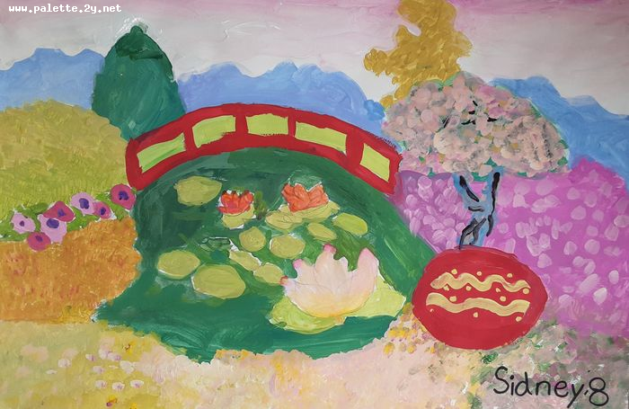 Art Studio PALETTE. Sidney White Picture.  Tempera Inspired by Monet 