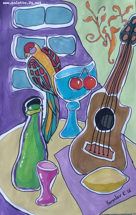 Art Studio PALETTE. Yaroslav Klishchuk Picture.  Marker, Tempera Inspired by Missakian 