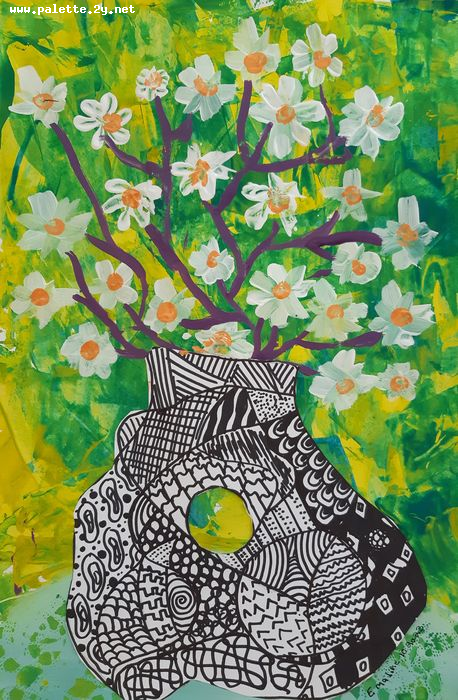 Art Studio PALETTE. Emaline Rae Oswell Picture.  Mixed Media Still Life Still Life 