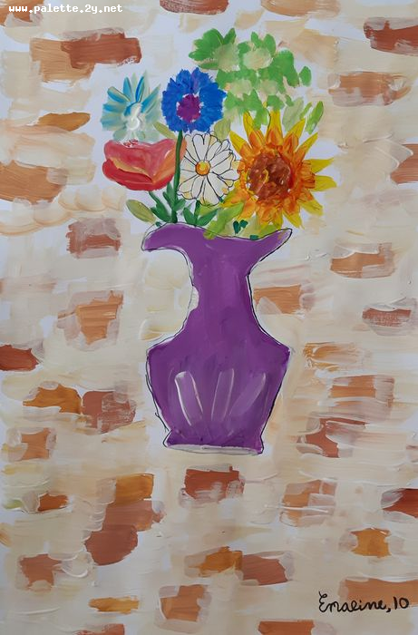 Art Studio PALETTE. Emaline Rae Oswell Picture.  Tempera Still Life Still Life 