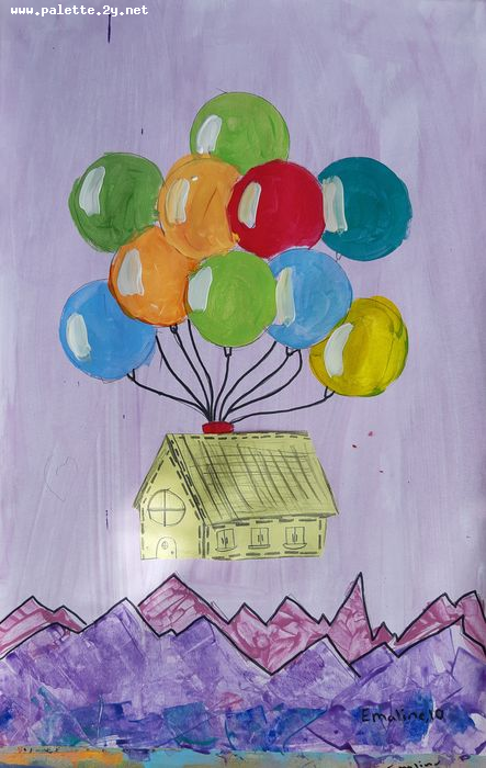 Art Studio PALETTE. Emaline Rae Oswell Picture.  Mixed Media Fantasy Fairy Tail 