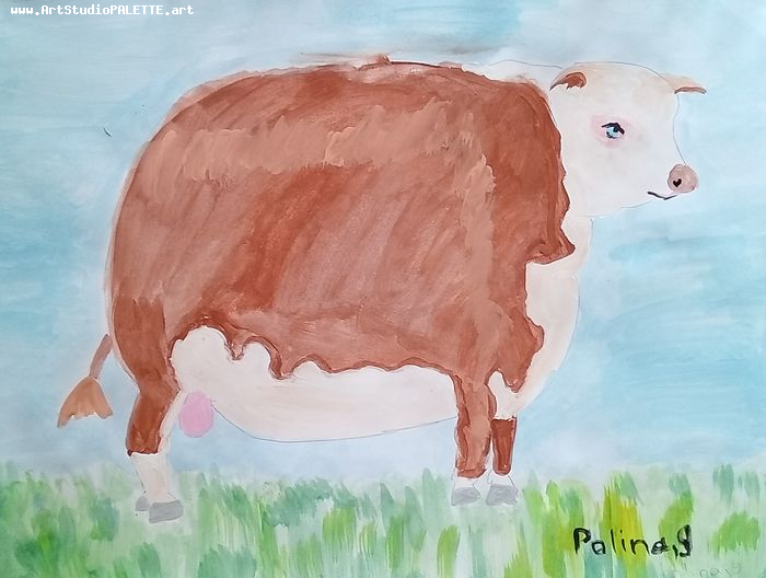 Art Studio PALETTE. Polina Karpushina Picture.  Tempera Animals Mix 