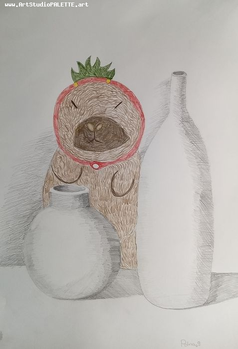 Art Studio PALETTE. Polina Karpushina Picture.  Pencil Still Life Still Life 