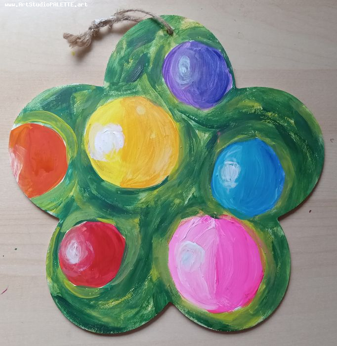 Art Studio PALETTE. Polina Karpushina Picture. Wood Acrylic Holidays Christmas 