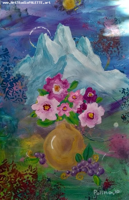 Art Studio PALETTE. Polina Karpushina Picture.  Tempera Still Life Still Life 