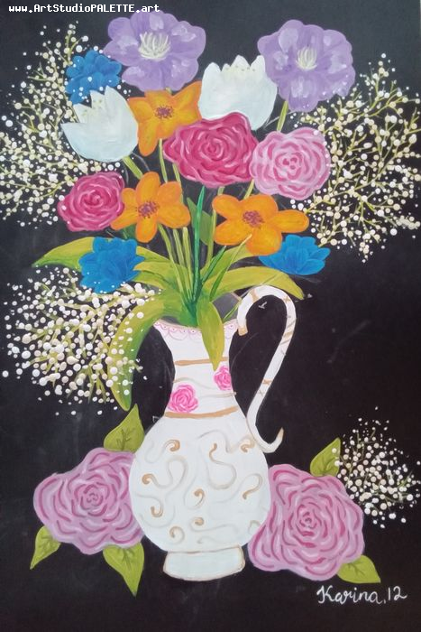 Art Studio PALETTE. Karina  Kostenko Picture.  Acrylic Still Life Still Life 