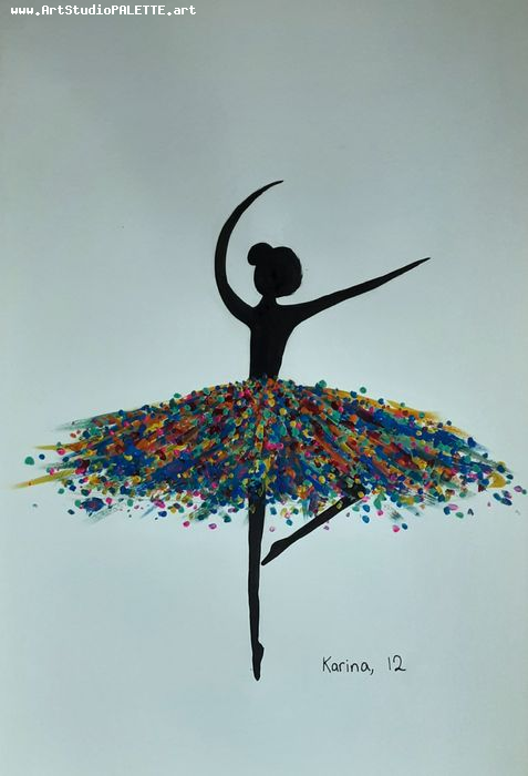 Art Studio PALETTE. Karina  Kostenko Picture.  Acrylic People Activities 