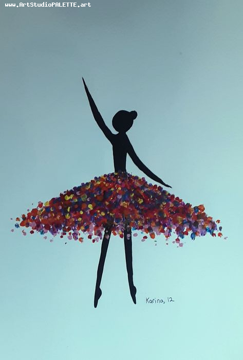 Art Studio PALETTE. Karina  Kostenko Picture.  Acrylic People Activities 