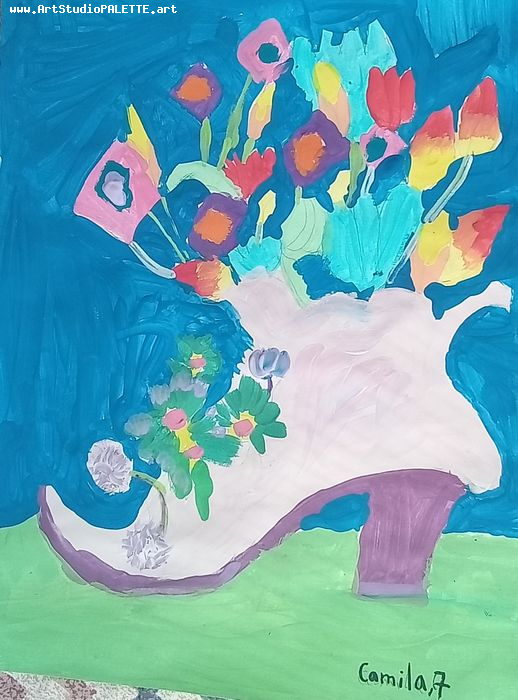Art Studio PALETTE. Camila Guzhel Picture.  Tempera Design Footwear 