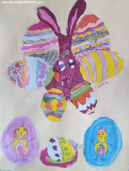 Art Studio PALETTE. Camila Guzhel Picture.  Tempera Holidays Easter 