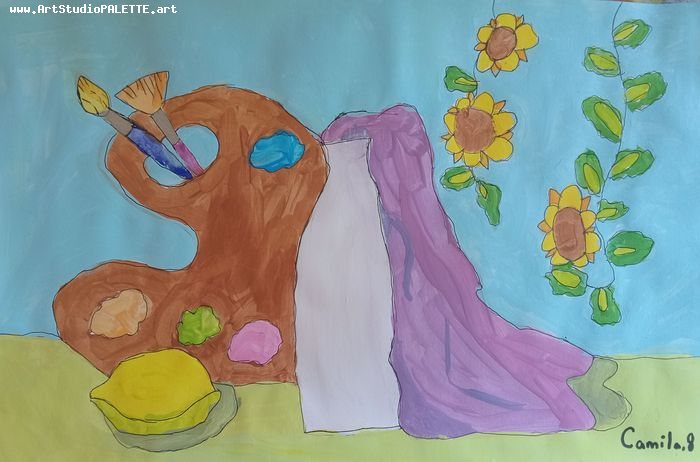 Art Studio PALETTE. Camila Guzhel Picture.  Marker, Tempera Still Life Still Life 