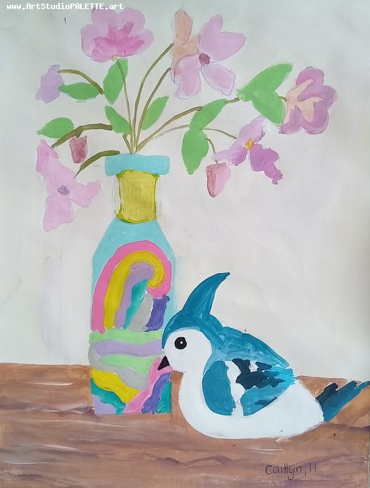 Art Studio PALETTE. Caitlyn Yu Picture.  Tempera Still Life Still Life 