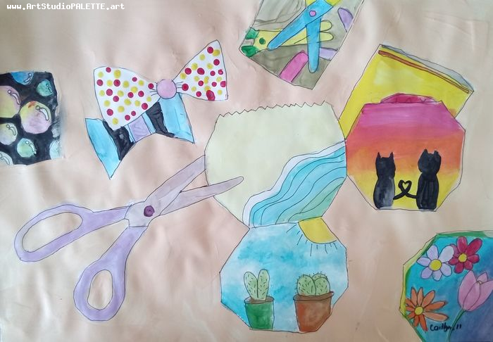 Art Studio PALETTE. Caitlyn Yu Picture.  Tempera Design Fabric 