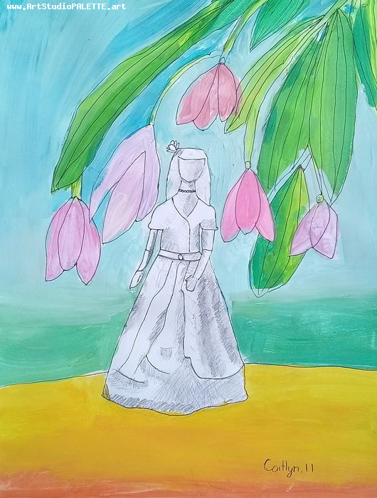 Art Studio PALETTE. Caitlyn Yu Picture.  Mixed Media People People 