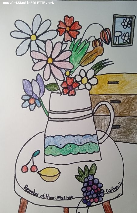 Art Studio PALETTE. Caitlyn Yu Picture.  Marker Inspired by Matisse 