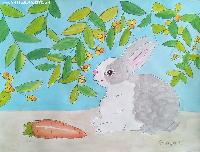 Art Studio PALETTE. Caitlyn Yu Picture.  Marker, Tempera Animals Mix 