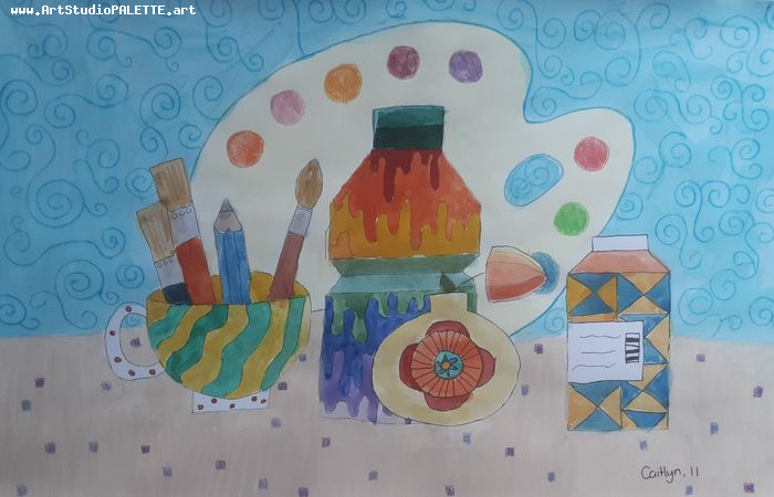 Art Studio PALETTE. Caitlyn Yu Picture.  Marker, Tempera Design Palette 