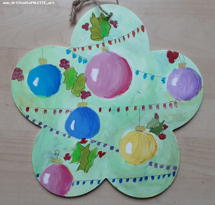 Art Studio PALETTE. Caitlyn Yu Picture. Wood Acrylic Holidays Christmas 