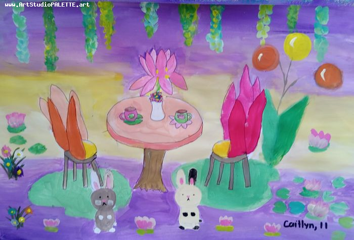 Art Studio PALETTE. Caitlyn Yu Picture.  Marker, Tempera Inspired by Monet 