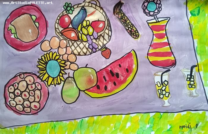 Art Studio PALETTE. Haidi Oswell Picture.  Marker, Tempera Still Life Still Life 