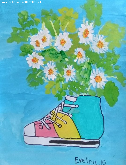 Art Studio PALETTE. Evelina Urbanczyk Picture.  Marker, Tempera Still Life Still Life 