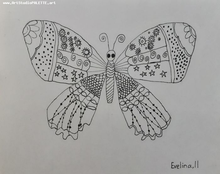 Art Studio PALETTE. Evelina Urbanczyk Picture.  Ink Fantasy Zentangle 