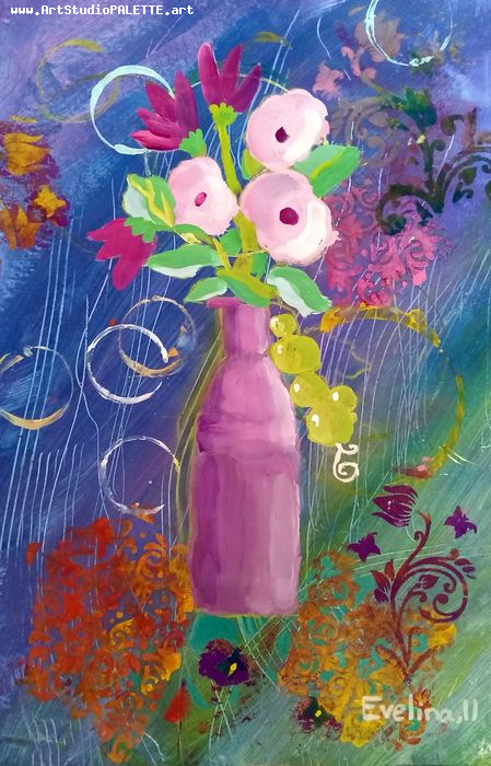 Art Studio PALETTE. Evelina Urbanczyk Picture.  Tempera Still Life Still Life 