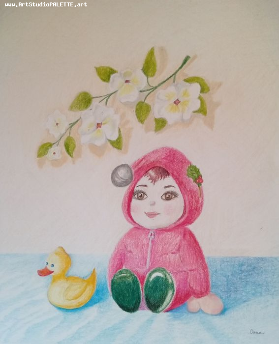 Art Studio PALETTE. Oana C. Picture.  Coloured Pencil Dec. Art Toys 