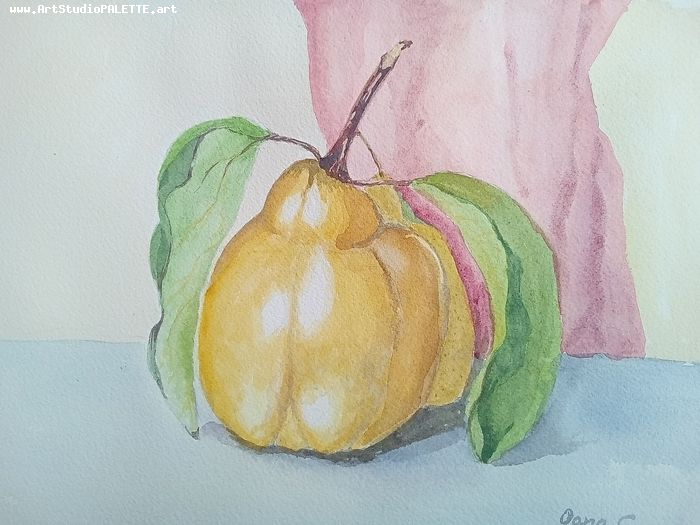 Art Studio PALETTE. Oana C. Picture.  Watercolour Still Life Fruits & Vegi 