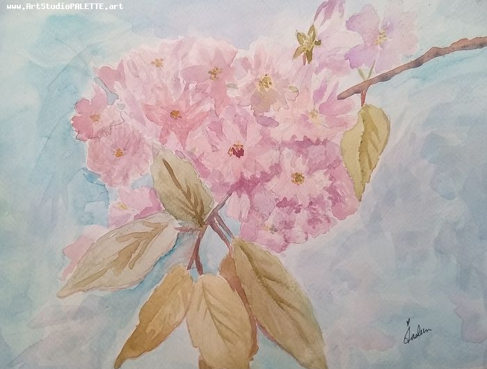 Art Studio PALETTE. Jasleen Kaur Picture.  Watercolour Plants Flowers 