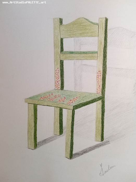 Art Studio PALETTE. Jasleen Kaur Picture.  Coloured Pencil Design Furniture 